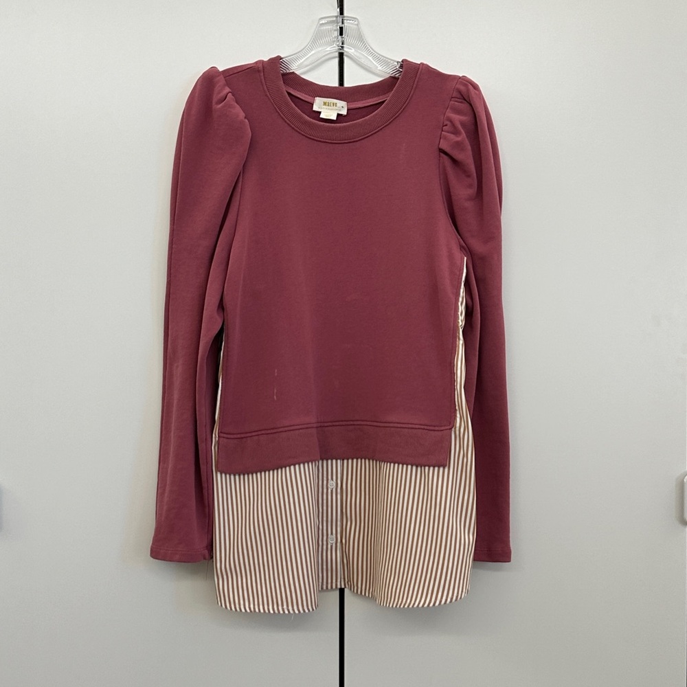 Maeve Anthropologie Sweatshirt/Blouse Sz L **Bleach stain**